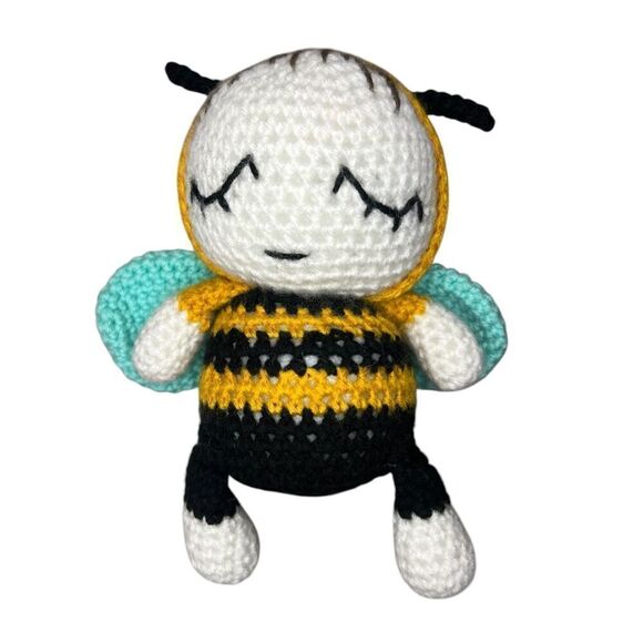 Handmade Crochet Bumblebee Stuffed Plush 9-inch - Picture 4 of 4